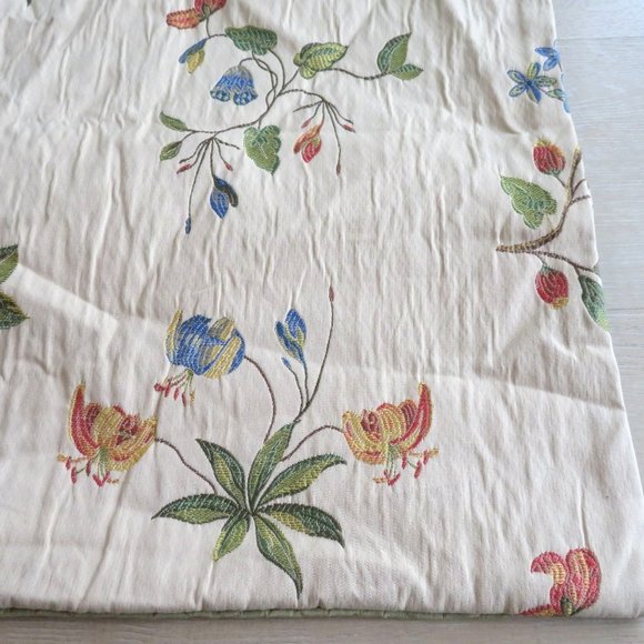 Pair 2 Custom Made Pillow Covers Textured Floral Embroidery Tan Reversable 16x22 - Picture 1 of 8